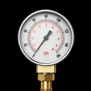 Photo of a pressure gauge reading zero